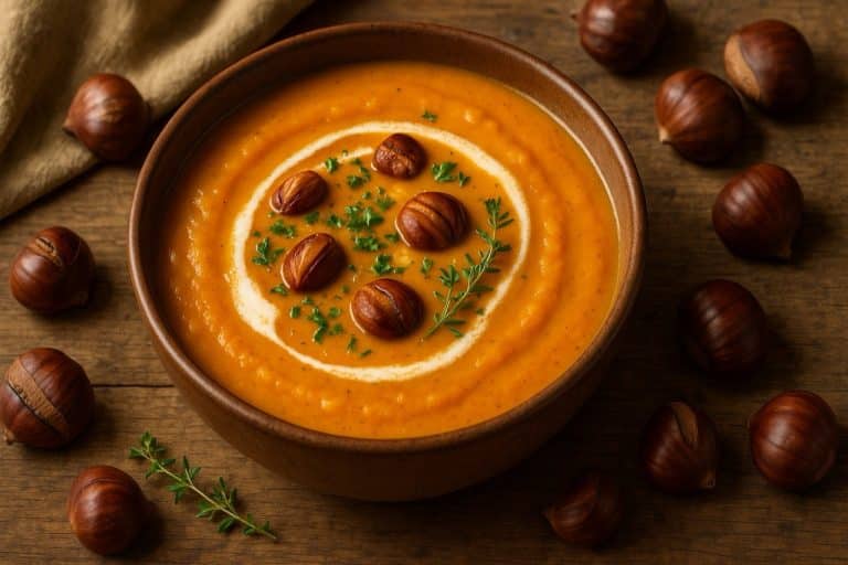 Soupe crémeuse à la citrouille et châtaignes - Grande